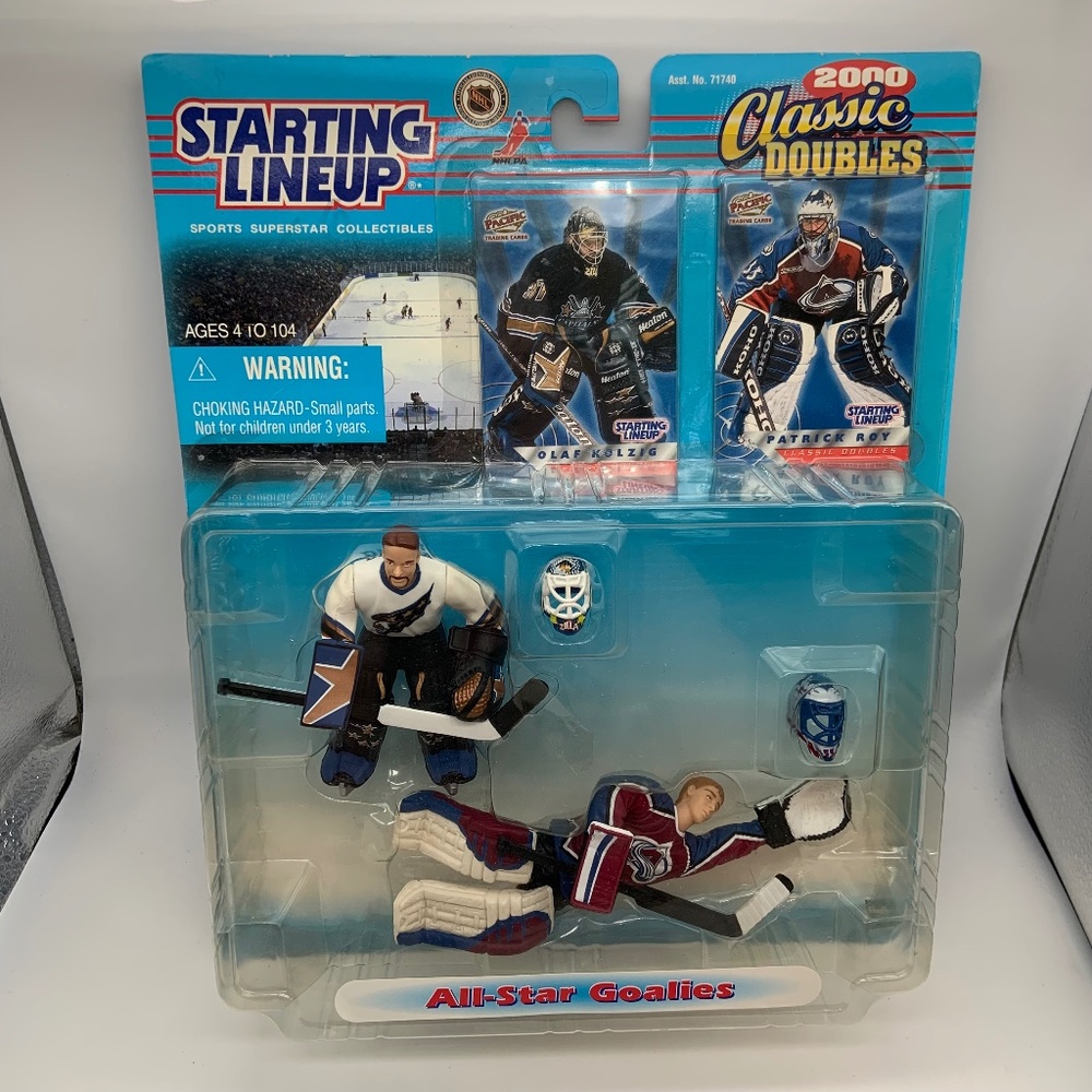 Vintage Starting Lineup Classic Doubles 2000 NHL Goalies Olaf Kolzig Patrick Roy